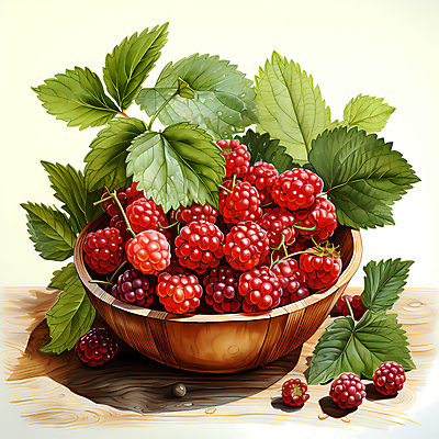 JPG 편집이미지 잎 사람없음 디지털합성 담기 베리 나무그릇 복분자 편집실사 식물 그릇 과일 모션 목재 CG 파일형식