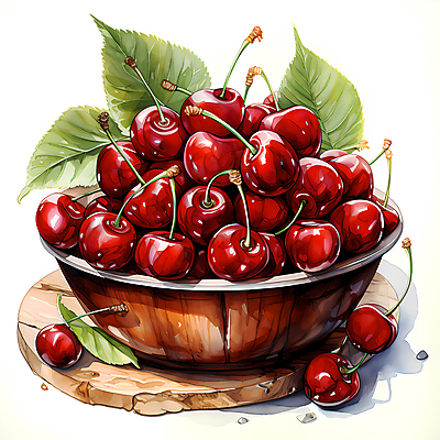 JPG 편집이미지 잎 사람없음 체리 디지털합성 담기 베리 나무그릇 편집실사 식물 그릇 과일 모션 목재 CG 파일형식