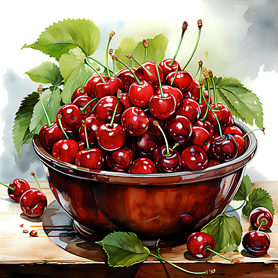 JPG 편집이미지 잎 사람없음 체리 디지털합성 담기 베리 나무그릇 편집실사 식물 그릇 과일 모션 목재 CG 파일형식