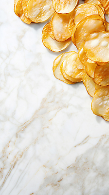 JPG 편집이미지 디저트 감자 사람없음 과자 칩 디지털합성 대리석 감자칩 카피스페이스 편집소스 편집실사 AI포토 AI콘텐츠 음식 채소 재료 공백 칩_음식 CG 파일형식