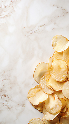 JPG 편집이미지 디저트 감자 사람없음 과자 칩 디지털합성 대리석 감자칩 카피스페이스 편집소스 편집실사 AI포토 AI콘텐츠 음식 채소 재료 공백 칩_음식 CG 파일형식