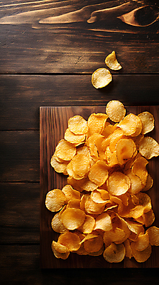 JPG 편집이미지 디저트 감자 사람없음 과자 칩 디지털합성 감자칩 나무도마 편집소스 편집실사 AI포토 AI콘텐츠 음식 채소 도마 목재 칩_음식 CG 파일형식