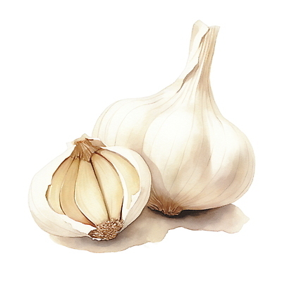 JPG 채소 일러스트 재료 수채화 마늘 사람없음 흰색 오브젝트 김장 김장재료 국내일러스트 AI일러스트 AI콘텐츠 컬러 식재료 파일형식