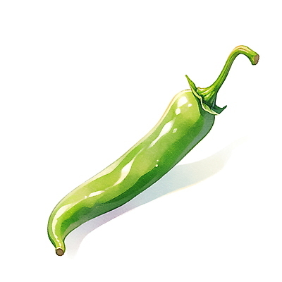 JPG 채소 일러스트 재료 고추 수채화 사람없음 초록색 오브젝트 풋고추 김장 김장재료 국내일러스트 AI일러스트 AI콘텐츠 컬러 식재료 파일형식
