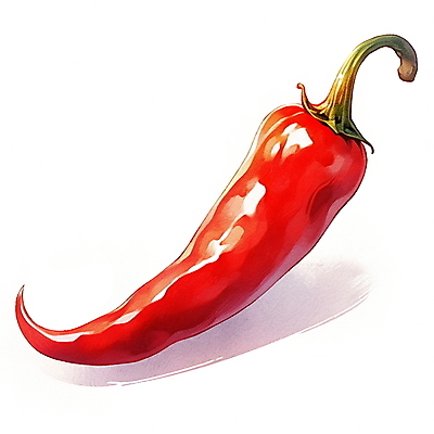 JPG 채소 일러스트 재료 고추 수채화 사람없음 빨간색 오브젝트 홍고추 김장 김장재료 국내일러스트 AI일러스트 AI콘텐츠 컬러 식재료 파일형식