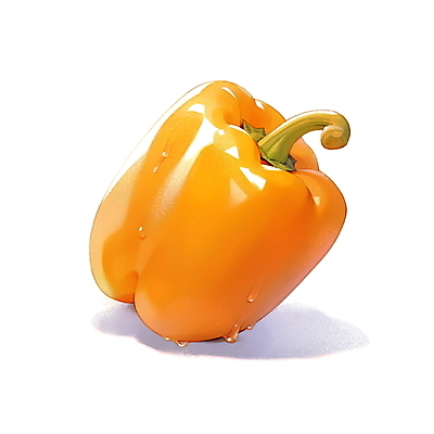 JPG 채소 일러스트 재료 피망 수채화 파프리카 사람없음 노란색 오브젝트 김장 김장재료 국내일러스트 AI일러스트 AI콘텐츠 컬러 식재료 파일형식