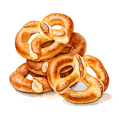 JPG 빵 일러스트 사람없음 갈색 빵집 브레첼 국내일러스트 AI일러스트 AI콘텐츠 음식 컬러 디저트 상점 파일형식