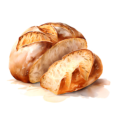 JPG 빵 일러스트 사람없음 갈색 빵집 캉파뉴 국내일러스트 AI일러스트 AI콘텐츠 음식 컬러 상점 파일형식