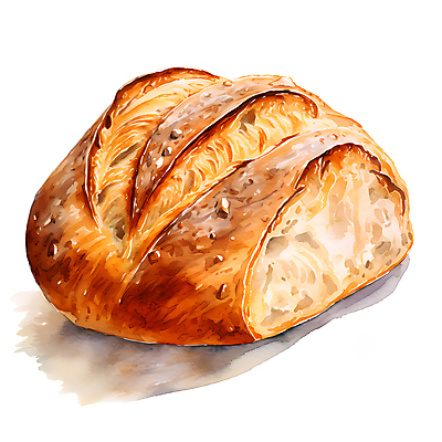 JPG 빵 일러스트 사람없음 갈색 빵집 캉파뉴 국내일러스트 AI일러스트 AI콘텐츠 음식 컬러 상점 파일형식