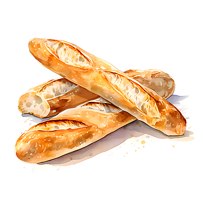 JPG 빵 일러스트 사람없음 갈색 빵집 바게트 국내일러스트 AI일러스트 AI콘텐츠 음식 컬러 상점 파일형식