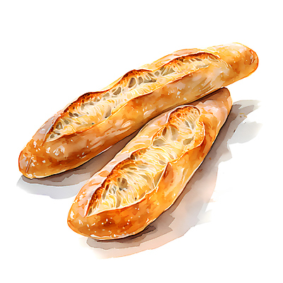 JPG 빵 일러스트 사람없음 갈색 빵집 바게트 국내일러스트 AI일러스트 AI콘텐츠 음식 컬러 상점 파일형식