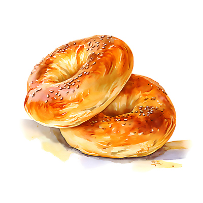 JPG 빵 일러스트 사람없음 갈색 빵집 깨 베이글 국내일러스트 AI일러스트 AI콘텐츠 음식 컬러 식재료 상점 조미료 파일형식