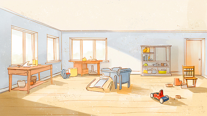 JPG 의자 일러스트 창문 수채화 사람없음 인테리어 장난감 햇빛 문 놀이용품 블록 놀이방 책상 서랍장 아이방 국내일러스트 AI일러스트 AI콘텐츠 디자인 가구 태양 방 오브젝트 파일형식