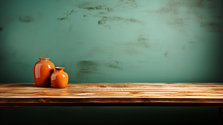 JPG 편집이미지 벽 선반 사람없음 초록색 항아리 디지털합성 오브젝트 나무탁자 카피스페이스 편집실사 AI포토 AI콘텐츠 컬러 가구 탁자 공백 도자기 CG 파일형식