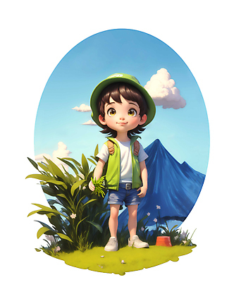 JPG 전신 구름 편집이미지 모자 남자 꽃 인물캐릭터 산 아웃도어 한명 서기 들기 성인 야외 캠핑 풀 잡초 성인남자한명만 편집실사 AI컴퓨터그래픽 AI콘텐츠 자연요소 식물 캐릭터 1 잡화 모션 레저 사람 CG 남자한명만 성인남자만 파일형식