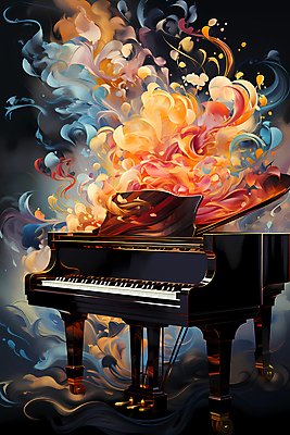 JPG 편집이미지 포스터 음악 추상 사람없음 컬러풀 화려 피아노 건반악기 디지털합성 결 그랜드피아노 유화 이미지편집 편집실사 악기 컬러 컨셉 무늬 문화예술 미술 건반 CG 파일형식