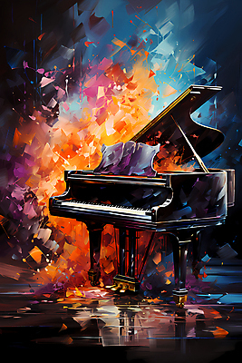 JPG 편집이미지 포스터 음악 추상 사람없음 컬러풀 화려 피아노 건반악기 디지털합성 결 그랜드피아노 유화 이미지편집 편집실사 악기 컬러 컨셉 무늬 문화예술 미술 건반 CG 파일형식