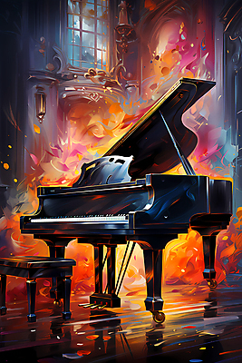 JPG 편집이미지 포스터 음악 창문 추상 조명 사람없음 컬러풀 화려 피아노 건반악기 디지털합성 결 그랜드피아노 유화 이미지편집 편집실사 악기 컬러 컨셉 무늬 문화예술 미술 건반 CG 파일형식