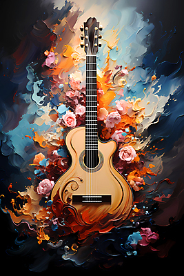 JPG 편집이미지 꽃 포스터 음악 추상 사람없음 컬러풀 기타 화려 디지털합성 결 유화 이미지편집 편집실사 식물 컬러 컨셉 무늬 현악기 문화예술 미술 CG 파일형식