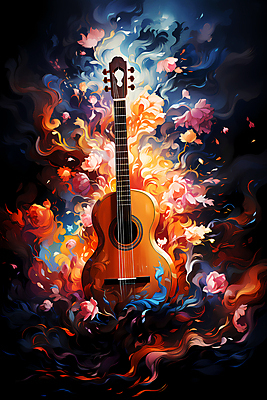 JPG 편집이미지 꽃 포스터 음악 추상 사람없음 컬러풀 기타 화려 디지털합성 결 유화 이미지편집 편집실사 식물 컬러 컨셉 무늬 현악기 문화예술 미술 CG 파일형식