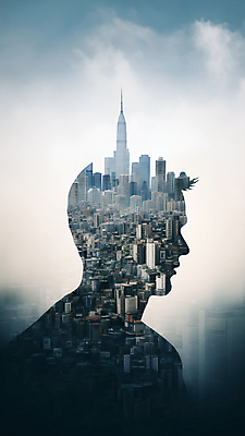 JPG 편집이미지 남자 실루엣 비즈니스 사람모양 한명 상반신 성인 건물 고층빌딩 도시 빌딩숲 성인남자한명만 편집실사 AI컴퓨터그래픽 AI콘텐츠 모양 1 건축물 촬영기법 사람 빌딩 CG 남자한명만 성인남자만 파일형식