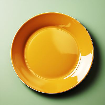 JPG 편집이미지 그릇 접시 사람없음 노란색 원형 디지털합성 광택 목업 비어있는 편집실사 AI포토 AI콘텐츠 도형 식기 컬러 CG 파일형식