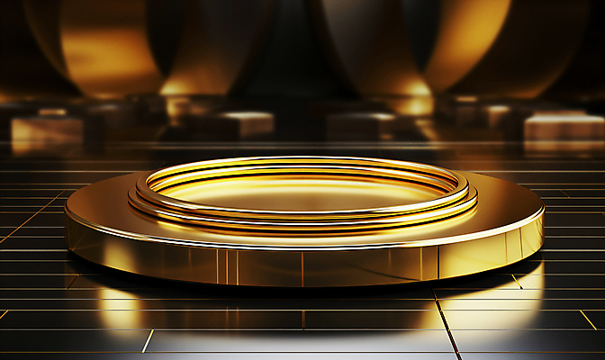 JPG 편집이미지 사람없음 금속 공간 금색 원형 황금 디지털합성 광택 단상 포디움 목업 편집실사 AI컴퓨터그래픽 AI콘텐츠 도형 컬러 재질 무대 CG 파일형식