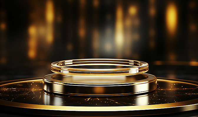 JPG 편집이미지 사람없음 금속 공간 금색 원형 황금 디지털합성 광택 단상 포디움 목업 편집실사 AI컴퓨터그래픽 AI콘텐츠 도형 컬러 재질 무대 CG 파일형식