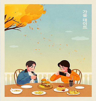구름 커플 여자 남자 음료 음식 낙엽 데이트 일러스트 단풍나무 스파게티 사랑 들기 상반신 성인 두명 스마트폰 사진촬영 식사 마시기 발코니 햄버거 가을 연애 성인만 국내일러스트 AI파일 자연요소 나무 계절 감정 단풍 잎 관계 모션 패스트푸드 파스타 사람 핸드폰 스마트기기 촬영 파일형식 벡터