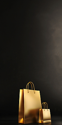 JPG 편집이미지 사람없음 쇼핑 쇼핑백 검은색 금색 목업 카피스페이스 블랙프라이데이 편집실사 AI컴퓨터그래픽 AI콘텐츠 컬러 가방 데이이벤트 공백 CG 파일형식