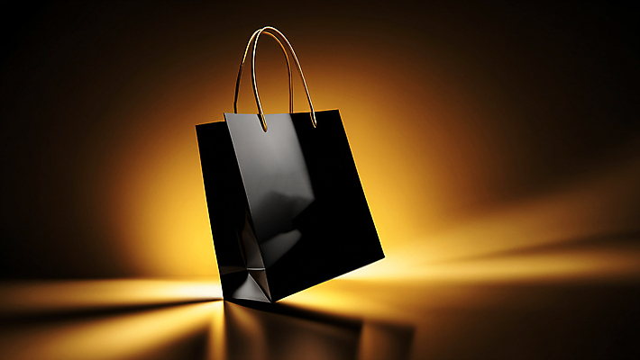 JPG 편집이미지 사람없음 빛 쇼핑 쇼핑백 검은색 목업 블랙프라이데이 편집실사 AI컴퓨터그래픽 AI콘텐츠 컬러 가방 데이이벤트 CG 파일형식