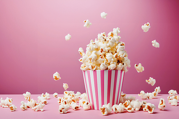 JPG 편집이미지 분홍색 사람없음 폭발 오브젝트 팝콘 편집실사 AI컴퓨터그래픽 AI콘텐츠 컬러 CG 파일형식