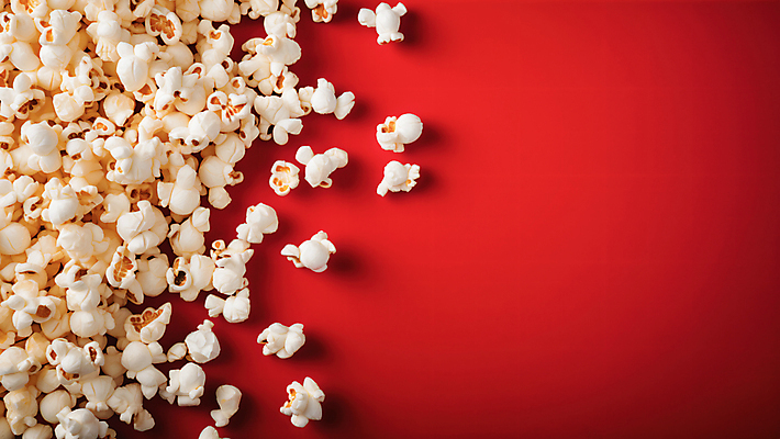 JPG 편집이미지 사람없음 빨간색 하이앵글 팝콘 카피스페이스 편집실사 AI포토 AI콘텐츠 뷰포인트 컬러 공백 CG 파일형식