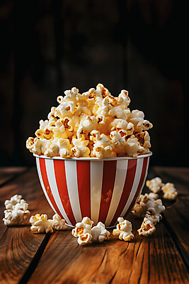 JPG 편집이미지 사람없음 오브젝트 담기 팝콘 나무탁자 편집실사 AI포토 AI콘텐츠 모션 탁자 CG 파일형식