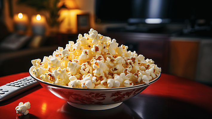 JPG 편집이미지 그릇 사람없음 리모컨 오브젝트 담기 팝콘 편집실사 AI포토 AI콘텐츠 식기 모션 CG 파일형식