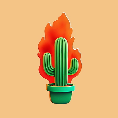PSD 아이콘 화분 불 불꽃 선인장 사람없음 초록색 3D아이콘 3D 자연보호 환경오염 디지털합성 지구온난화 선인장화분 자연요소 식물 컬러 컨셉 자연 보호 기후변화 파일형식