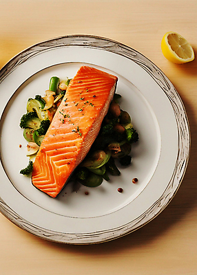 JPG 편집이미지 접시 채소 사람없음 하이앵글 레몬 디지털합성 연어 연어구이 연어스테이크 연어요리 편집소스 플레이팅 편집실사 AI포토 AI콘텐츠 식기 음식 뷰포인트 과일 어류 스테이크 상차림 CG 생선구이 파일형식