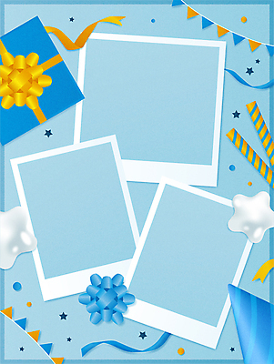 별 리본 하늘색 일러스트 프레임 선물 사람없음 선물상자 고깔모자 테두리 폴라로이드사진 풍선 가랜드 카피스페이스 네컷사진 국내일러스트 AI파일 자연요소 모자_잡화 파란색 상자 사진촬영 공백 파티용품 폴라로이드 파일형식 벡터