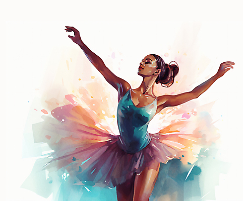 JPG 여자 흑인 일러스트 팔벌리기 수채화 한명 상반신 성인 컬러풀 발레 발레리나 발레복 손그림 감성 발레동작 성인여자한명만 국내일러스트 AI일러스트 AI콘텐츠 서양인 1 옷 컬러 포즈 컨셉 모션 사람 춤 여자한명만 성인여자만 파일형식
