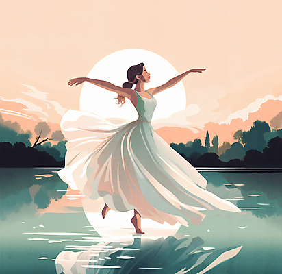 JPG 전신 구름 여자 호수 일러스트 하늘 팔벌리기 동화 한명 서기 성인 보름달 숲 발레 발레리나 발레복 감성 발레동작 성인여자한명만 국내일러스트 AI일러스트 AI콘텐츠 자연요소 1 옷 포즈 컨셉 모션 사람 달 춤 여자한명만 성인여자만 파일형식
