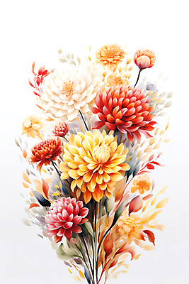 JPG 꽃잎 꽃 일러스트 국화 사람없음 컬러풀 가을 그림 유화 국내일러스트 AI일러스트 AI콘텐츠 식물 계절 컬러 미술 파일형식