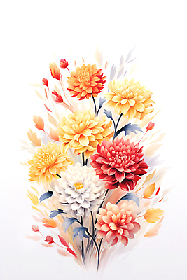 JPG 꽃잎 꽃 일러스트 국화 사람없음 컬러풀 가을 그림 유화 국내일러스트 AI일러스트 AI콘텐츠 식물 계절 컬러 미술 파일형식