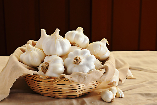 JPG 편집이미지 마늘 사람없음 바구니 여러개 천 담기 통마늘 편집실사 AI포토 AI콘텐츠 다수 채소 모션 직물 CG 파일형식