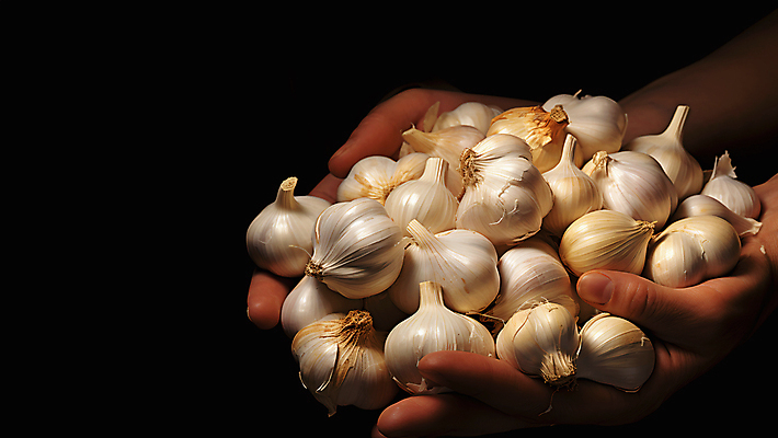 JPG 편집이미지 손 마늘 들기 신체부위 여러개 가득함 통마늘 편집실사 AI인물포토 AI콘텐츠 다수 채소 모션 사람 CG 파일형식 AI포토