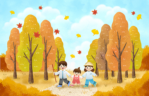 전신 PSD 나무 구름 여자 남자 길 어린이 단풍 일러스트 자연 하늘 단풍나무 가족여행 들기 풍경 소녀 잔디 성인 세명 손잡기 산책 가을 은행잎 채집망 가을여행 국내일러스트 자연요소 식물 계절 여행 잎 모션 휴식 사람 생태계 파일형식 가을_계절