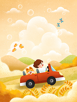 PSD 구름 한마리 남자 반려견 나비 일러스트 자동차 자연 하늘 한명 풍경 잔디 상반신 성인 반려동물 주황색 드라이브 운전 벼 가을 비눗방울 강아지 잠자리 승차 가을여행 벼이삭 성인남자한명만 국내일러스트 자연요소 식물 동물 1 계절 육상교통 컬러 여행 곤충 모션 곡류 사람 개 생태계 이삭 남자한명만 성인남자만 파일형식 가을_계절