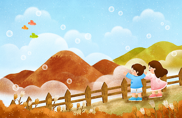 전신 PSD 구름 여자 남자 일러스트 자연 조류 하늘 팔벌리기 산 서기 풍경 성인 두명 울타리 맑음 산책 만세 가을 비눗방울 구경 가을여행 성인만 국내일러스트 자연요소 동물 계절 여행 모션 날씨 휴식 사람 담장 생태계 파일형식 가을_계절