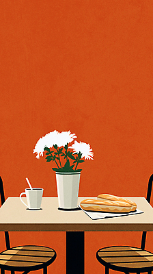 JPG 꽃 화분 커피 빵 의자 일러스트 탁자 티타임 빨대 사람없음 컵 빨간색 카페 커피잔 책상 미니멀 국내일러스트 AI일러스트 AI콘텐츠 식물 식기 음료 음식 컬러 가구 휴식 잔 상점 파일형식