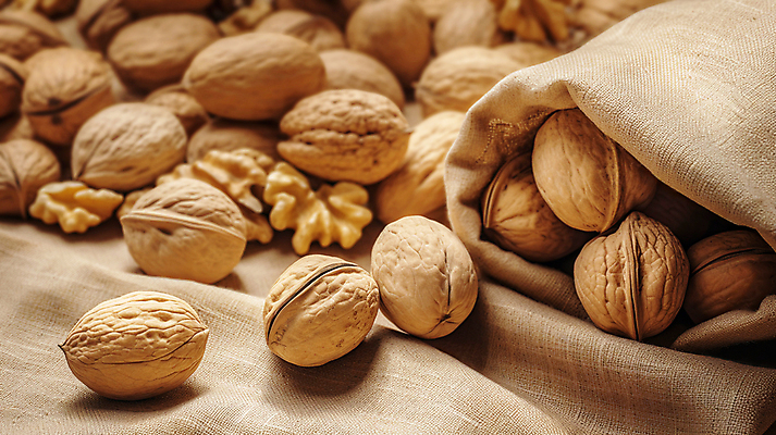 JPG 편집이미지 사람없음 갈색 견과류 디지털합성 호두 자루 쏟아짐 편집소스 편집실사 AI포토 AI콘텐츠 컬러 모션 CG 파일형식