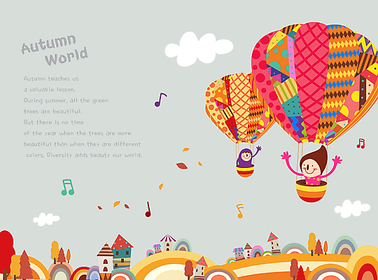 구름 어린이 낙엽 음표 일러스트 하늘 단풍나무 주택 한명 사람 소녀 상반신 두명 손들기 가을풍경 만세 회색 가을 열기구 비행 승차 가을여행 어린이만 국내일러스트 AI파일 자연요소 나무 1 기호 계절 여자 음악 컬러 여행 단풍 잎 항공교통 모션 풍경 건물 파일형식 벡터 가을_계절